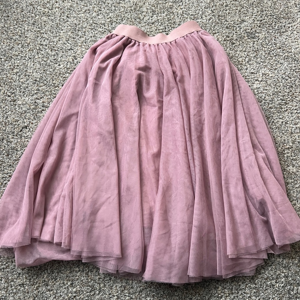 Charlotte Russe Dusty Pink A-Line Tulle Skirt
